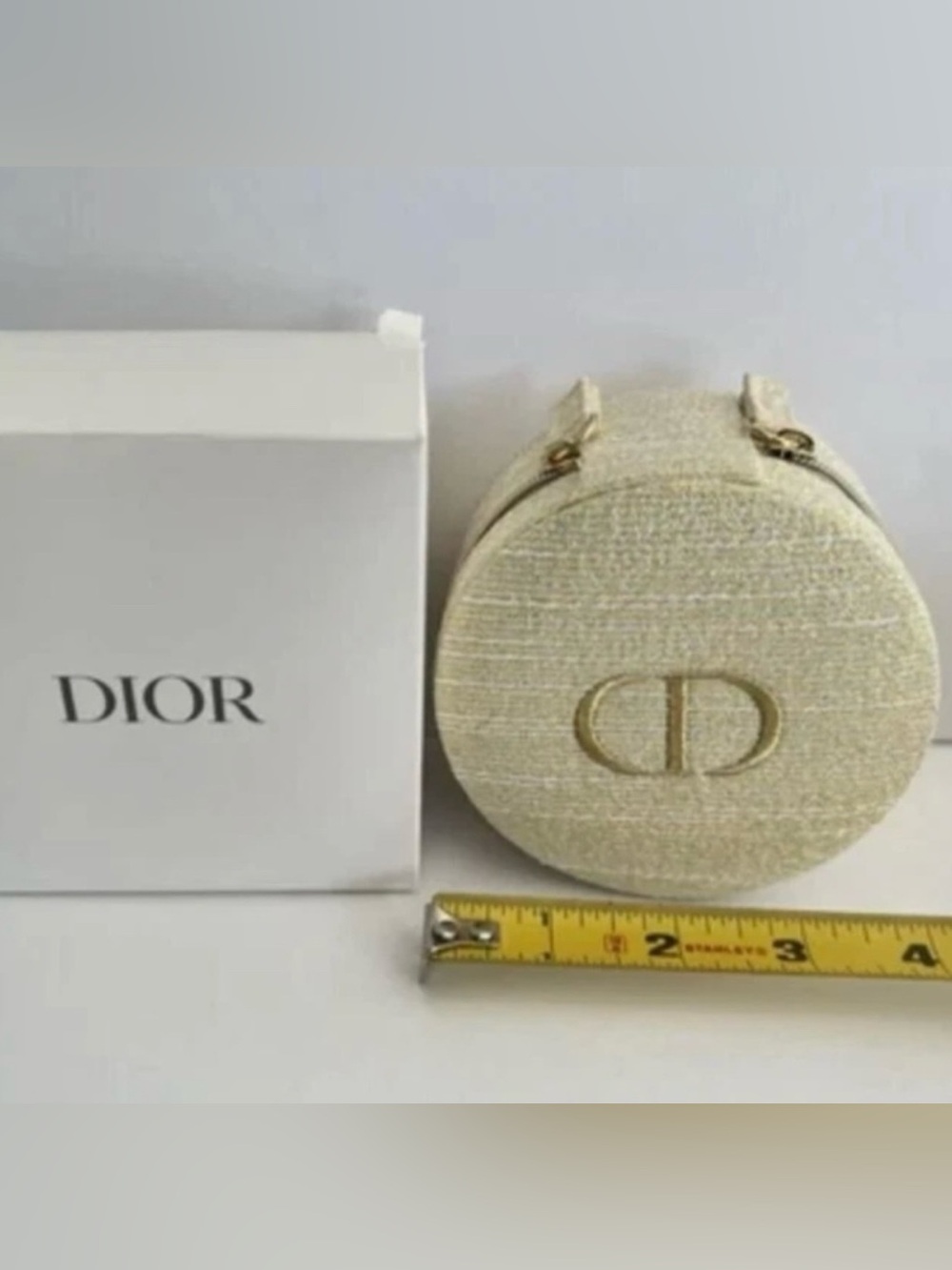 Dior Gold Glitter Jewelry Pouch Makeup Case - Picture 9 of 10